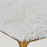 Charmed Gold/White Sheepskin Small Bench - Ornate Home