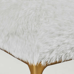 Charmed Gold/White Sheepskin Small Bench - Ornate Home