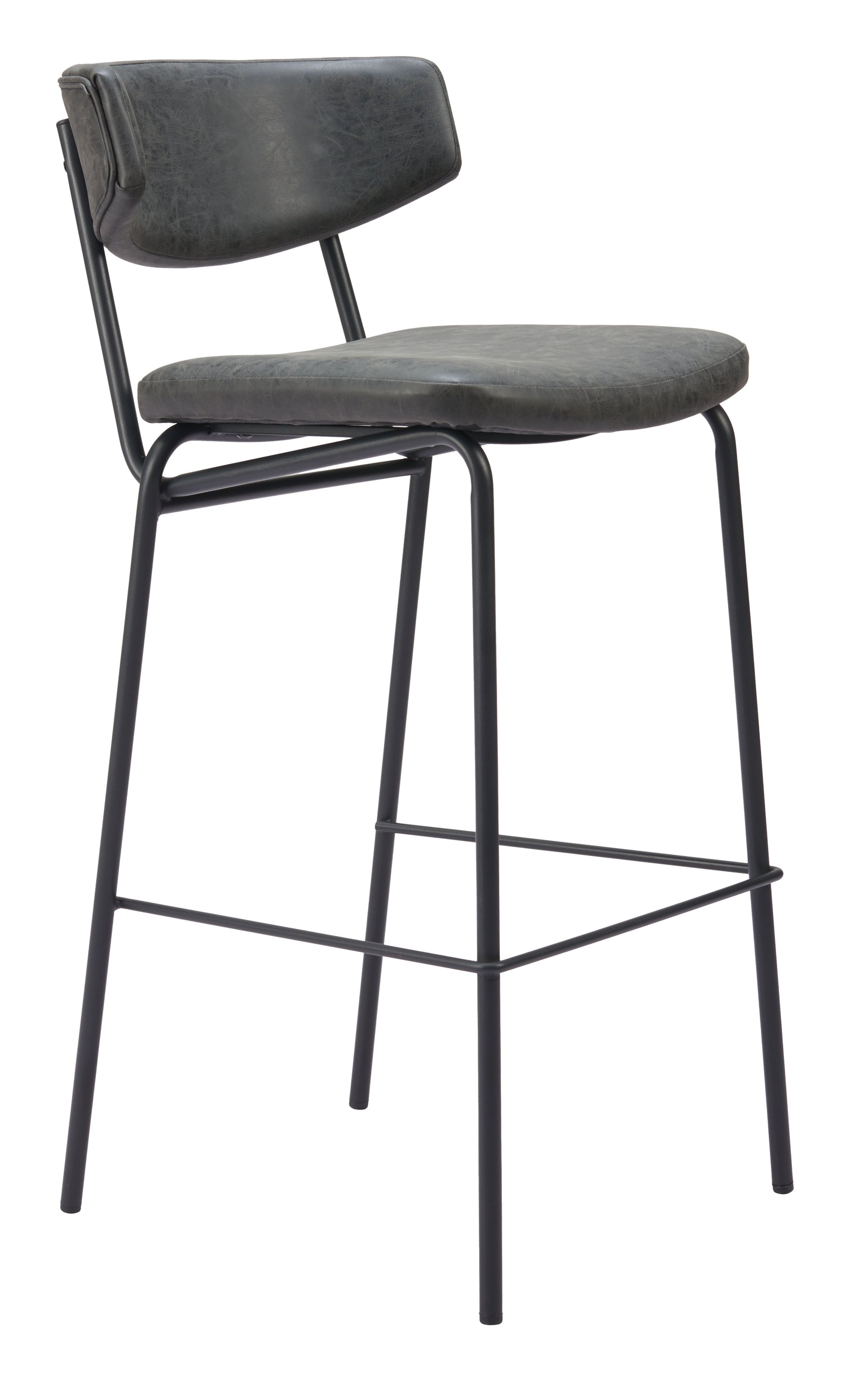 Charon Vintage Black Barstool (Set of 2) - Ornate Home