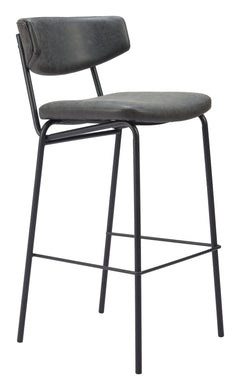 Charon Vintage Black Barstool (Set of 2) - Ornate Home