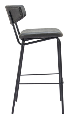 Charon Vintage Black Barstool (Set of 2) - Ornate Home