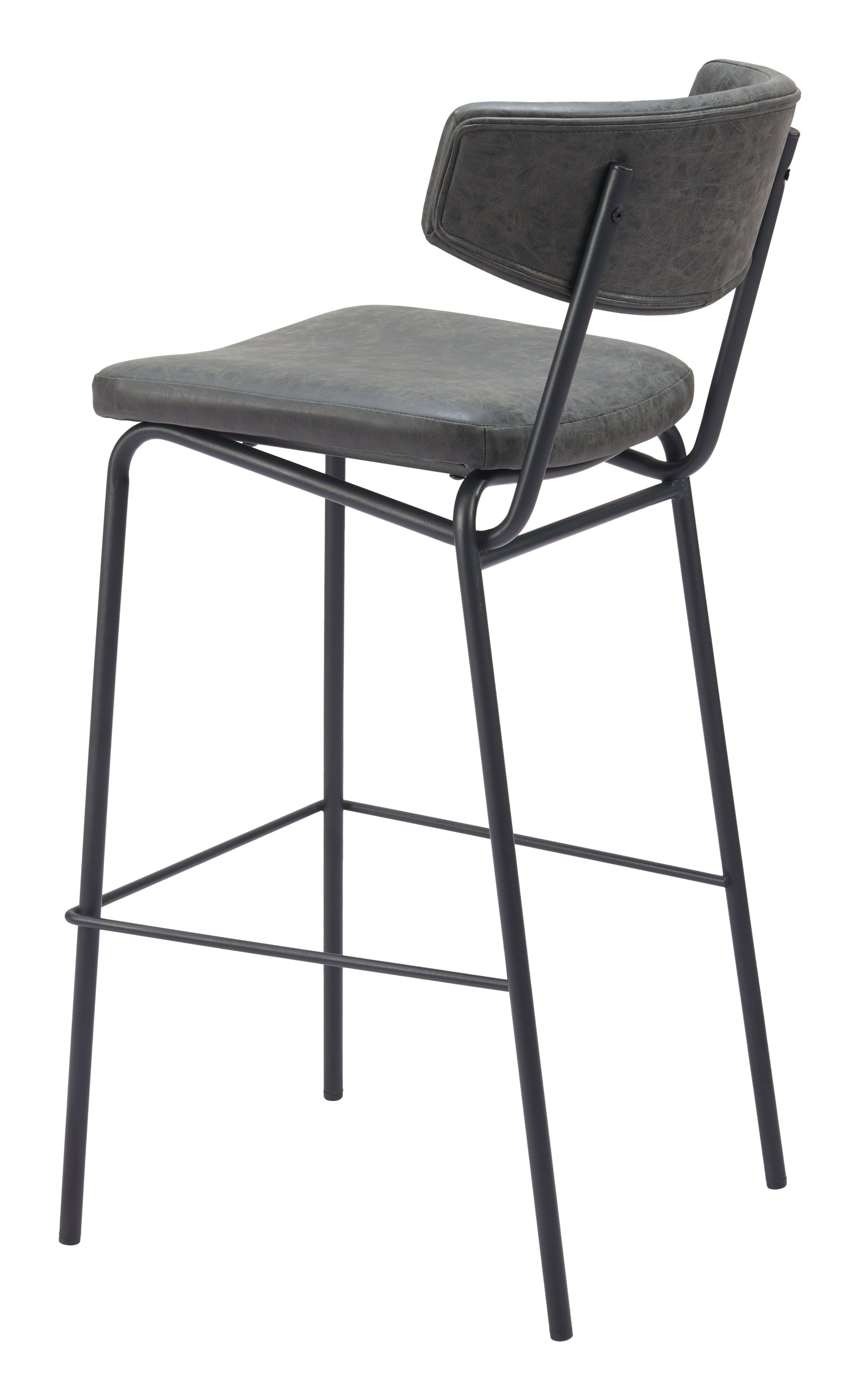 Charon Vintage Black Barstool (Set of 2) - Ornate Home