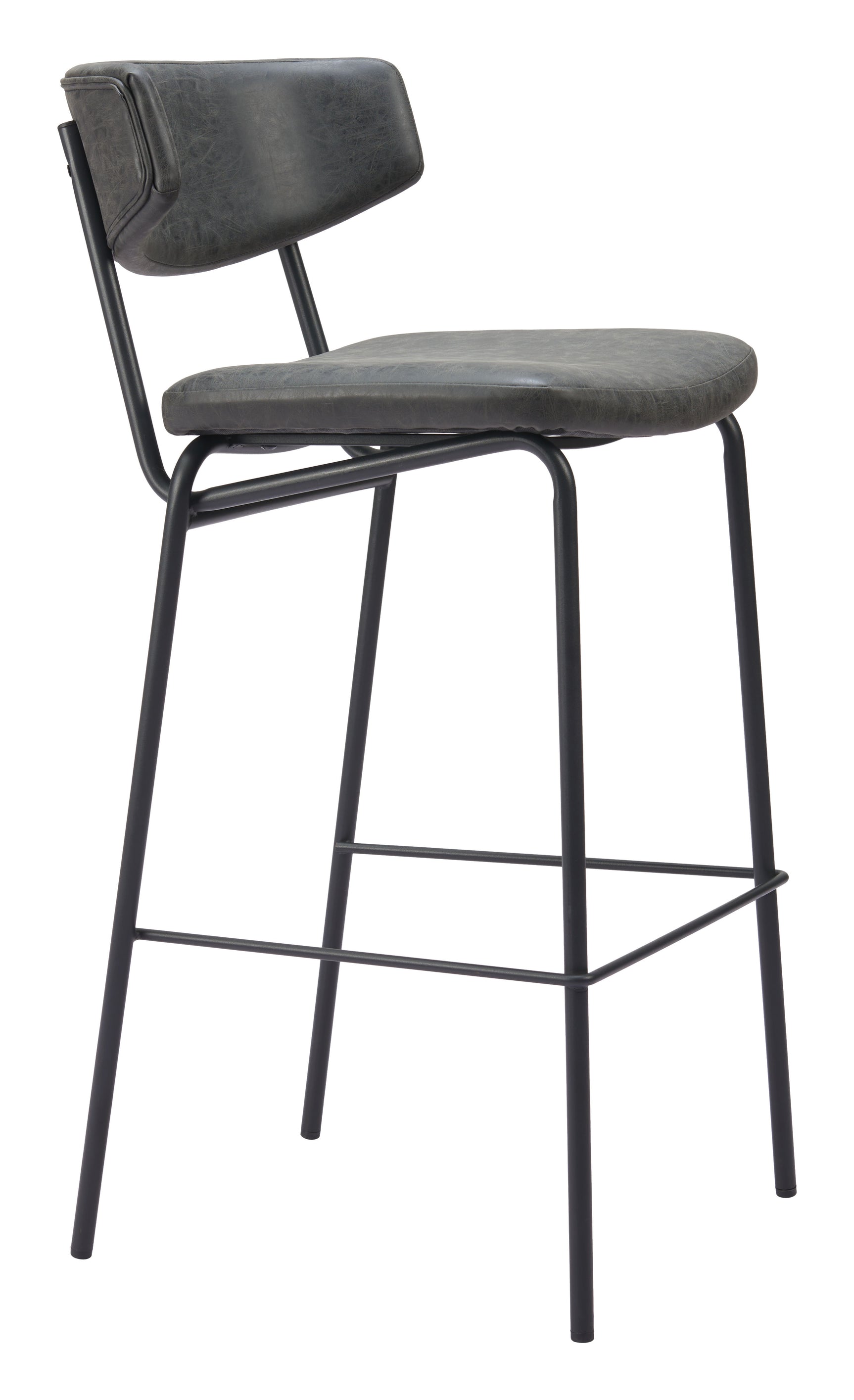 Charon Vintage Black Barstool (Set of 2) - Ornate Home