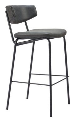 Charon Vintage Black Barstool (Set of 2) - Ornate Home
