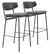 Charon Vintage Black Barstool (Set of 2) - Ornate Home