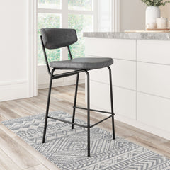 Charon Vintage Black Counter Stool (Set of 2) - Ornate Home