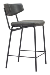 Charon Vintage Black Counter Stool (Set of 2) - Ornate Home