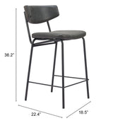 Charon Vintage Black Counter Stool (Set of 2) - Ornate Home