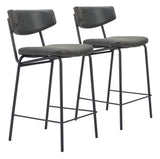 Charon Vintage Black Counter Stool (Set of 2) - Ornate Home