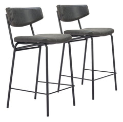 Charon Vintage Black Counter Stool (Set of 2) - Ornate Home