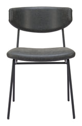 Charon Vintage Black Dining Chair (Set of 2) - Ornate Home