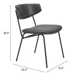 Charon Vintage Black Dining Chair (Set of 2) - Ornate Home