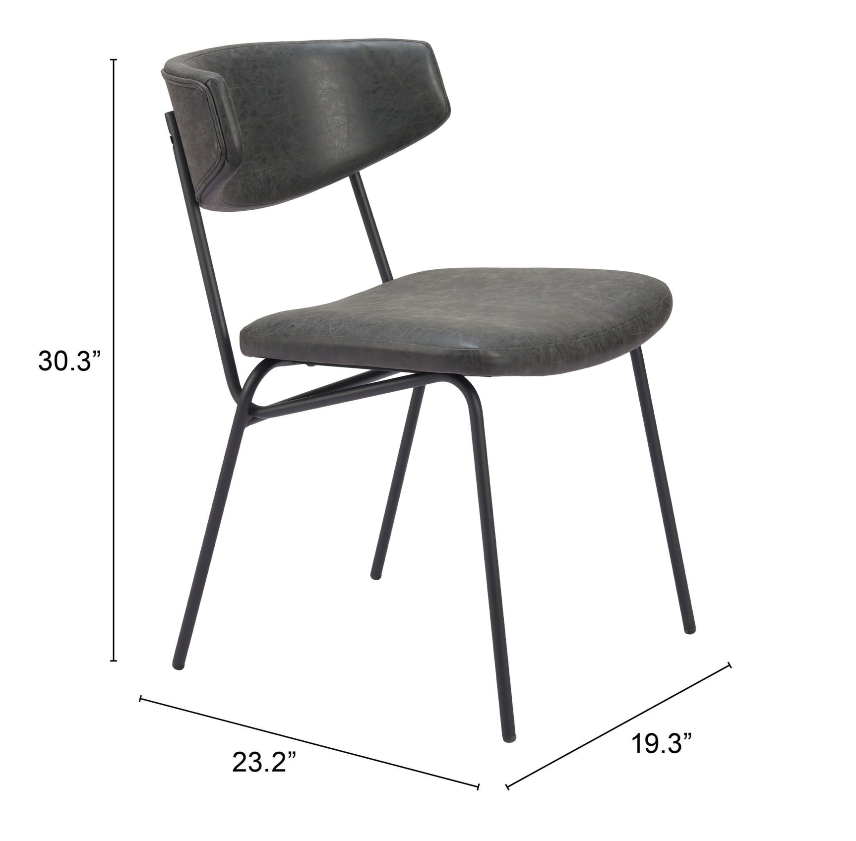 Charon Vintage Black Dining Chair (Set of 2) - Ornate Home