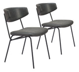 Charon Vintage Black Dining Chair (Set of 2) - Ornate Home