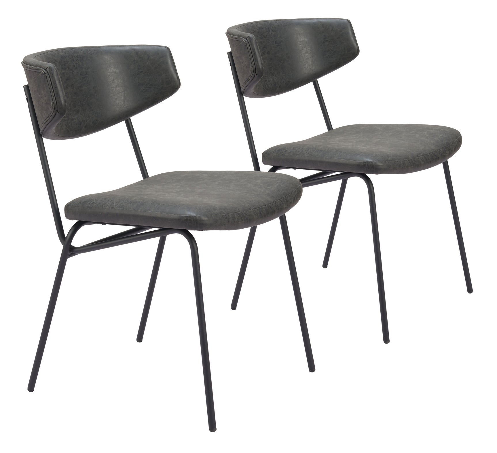 Charon Vintage Black Dining Chair (Set of 2) - Ornate Home