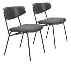 Charon Vintage Black Dining Chair (Set of 2) - Ornate Home