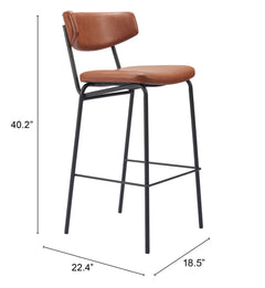 Charon Vintage Brown Barstool (Set of 2) - Ornate Home