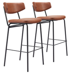 Charon Vintage Brown Barstool (Set of 2) - Ornate Home