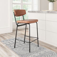 Charon Vintage Brown Counter Stool (Set of 2) - Ornate Home