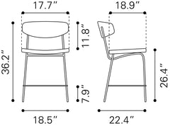 Charon Vintage Brown Counter Stool (Set of 2) - Ornate Home
