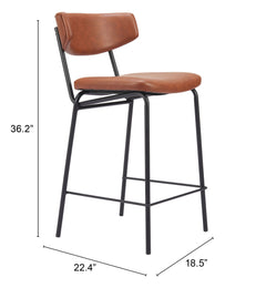 Charon Vintage Brown Counter Stool (Set of 2) - Ornate Home