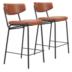 Charon Vintage Brown Counter Stool (Set of 2) - Ornate Home