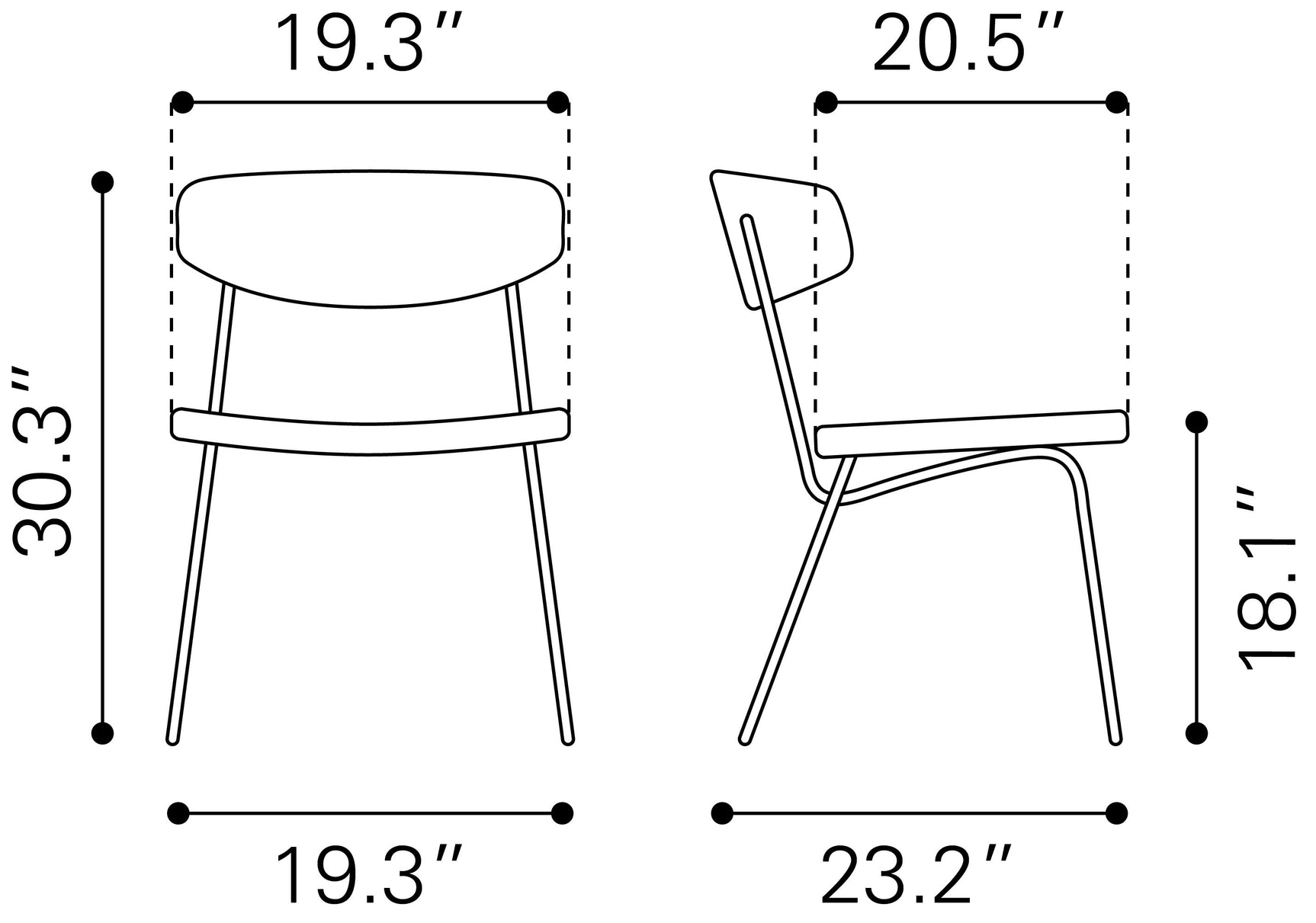 Charon Vintage Brown Dining Chair (Set of 2) - Ornate Home