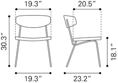 Charon Vintage Brown Dining Chair (Set of 2) - Ornate Home
