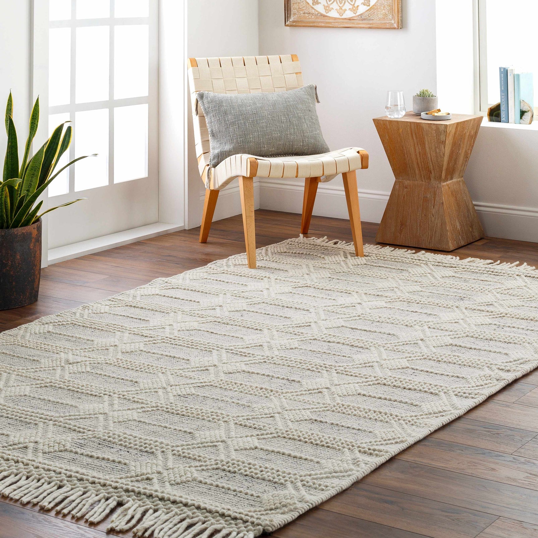 Chars Wool Rug with Tassels - Clearance - Ornate Home