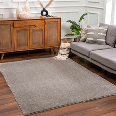 Charven Charcoal Subtle Wavy Abstract Modern Minimalist Polyester Machine Woven Area Rug - Clearance - Ornate Home