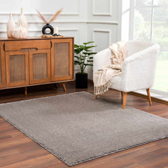 Charven Charcoal Subtle Wavy Abstract Modern Minimalist Polyester Machine Woven Area Rug - Clearance - Ornate Home