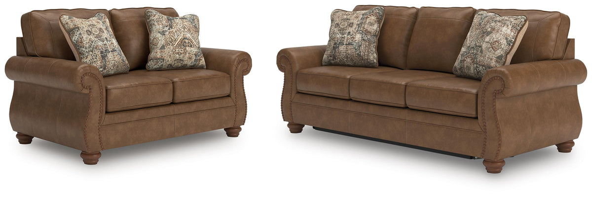 Chasemore Earth Queen Sofa Sleeper and Loveseat - Ornate Home