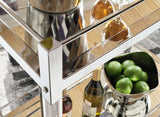 Chaseton Clear/Silver Finish Bar Cart (Online Special Price) - Ornate Home