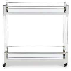 Chaseton Clear/Silver Finish Bar Cart - Ornate Home