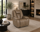 Sundance Chocolate Fabric & Leatherette Triple Power Reclining Chair