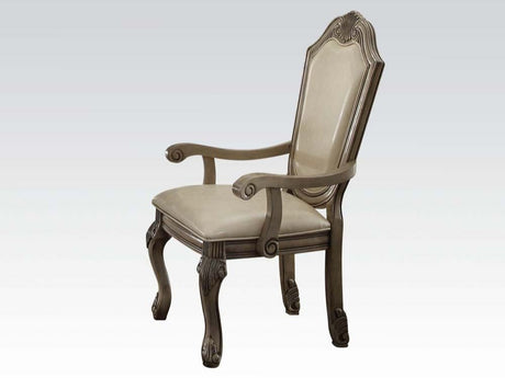 Chateau De Ville Antique White Arm Chair (Set Of 2) - Ornate Home