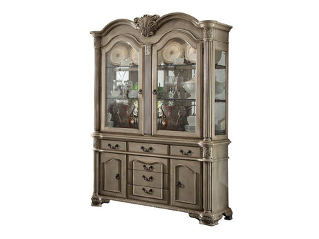 Chateau De Ville Antique White Buffet & Hutch - Ornate Home