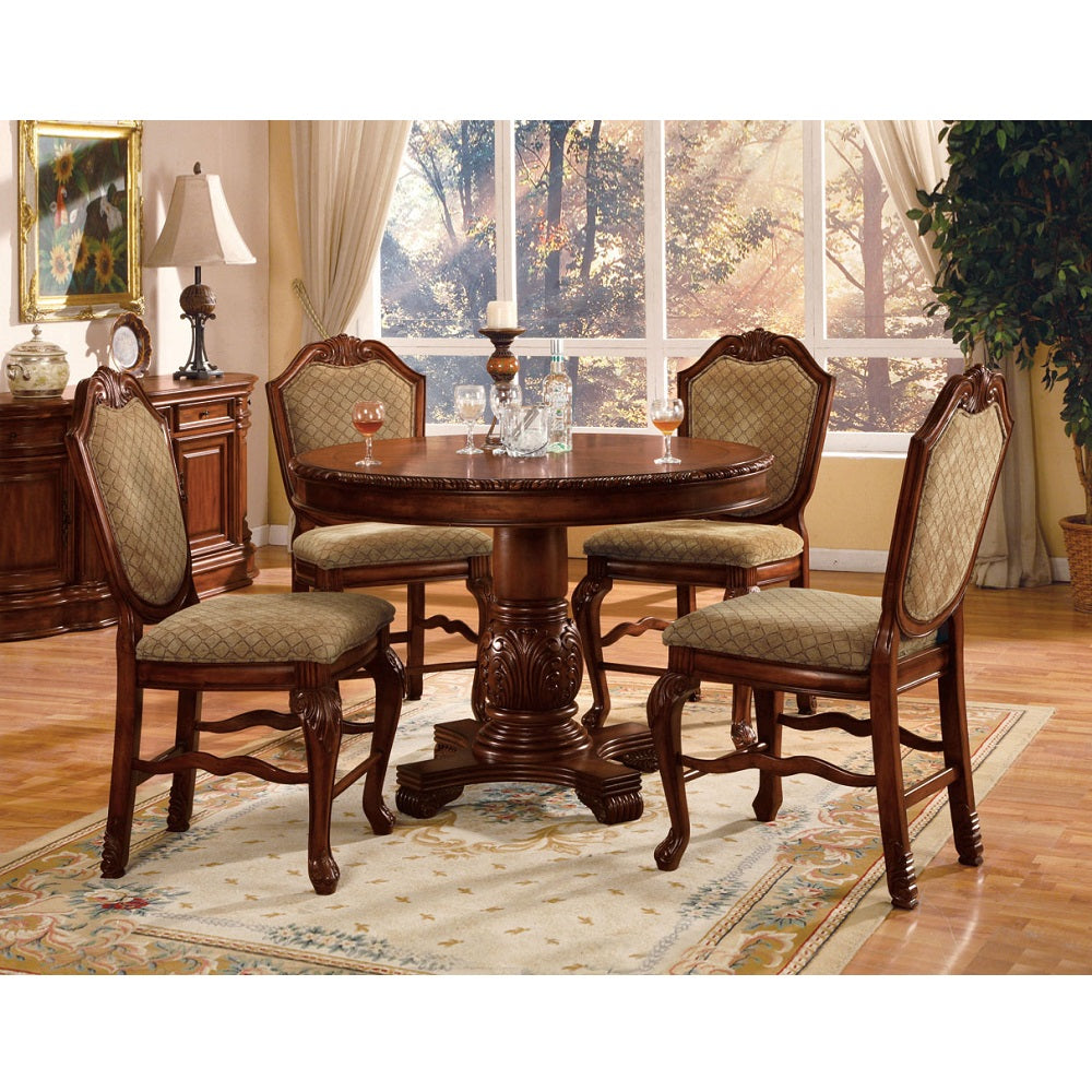 Chateau De Ville Beige/Cherry Counter Height Chair (Set of 2) - Ornate Home