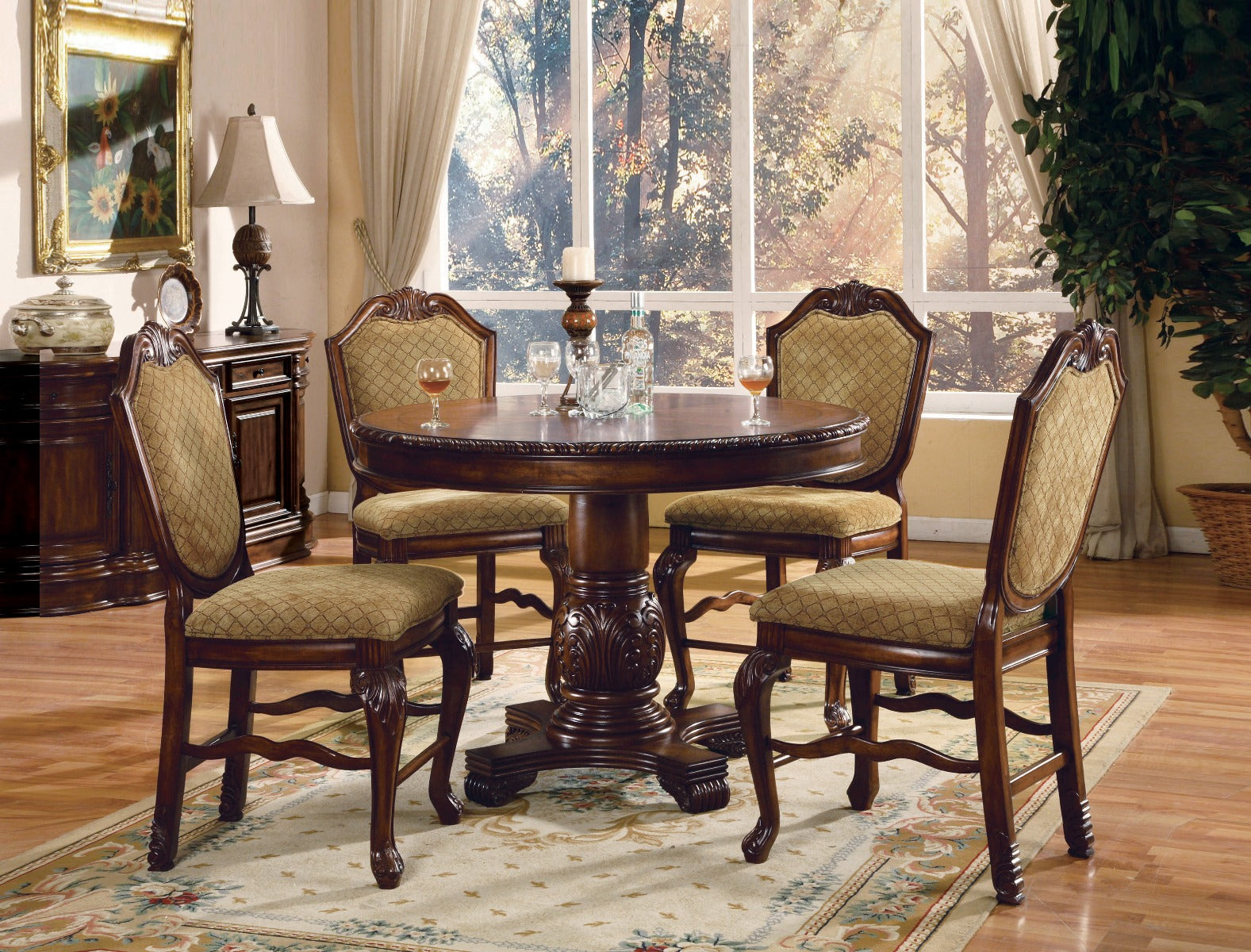 Chateau De Ville Espresso Counter Height Table - Ornate Home