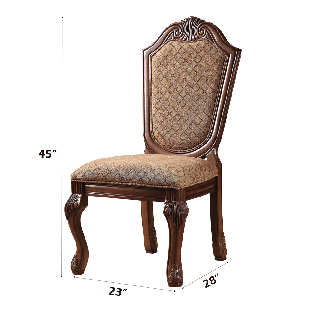 Chateau De Ville Fabric & Cherry Arm Chair - Ornate Home