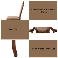 Chateau De Ville Fabric & Cherry Arm Chair - Ornate Home