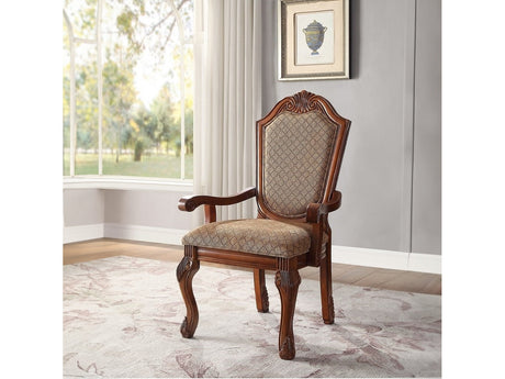 Chateau De Ville Fabric & Cherry Arm Chair - Ornate Home