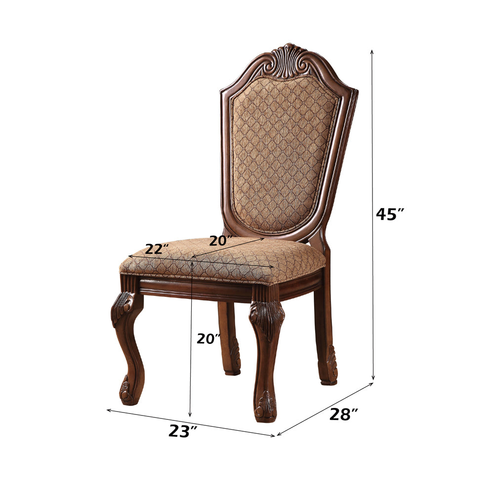 Chateau De Ville Fabric & Cherry Side Chair - Ornate Home