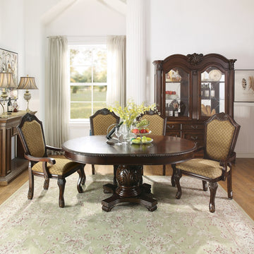 Chateau De Ville Fabric & Espresso Arm Chair - Ornate Home