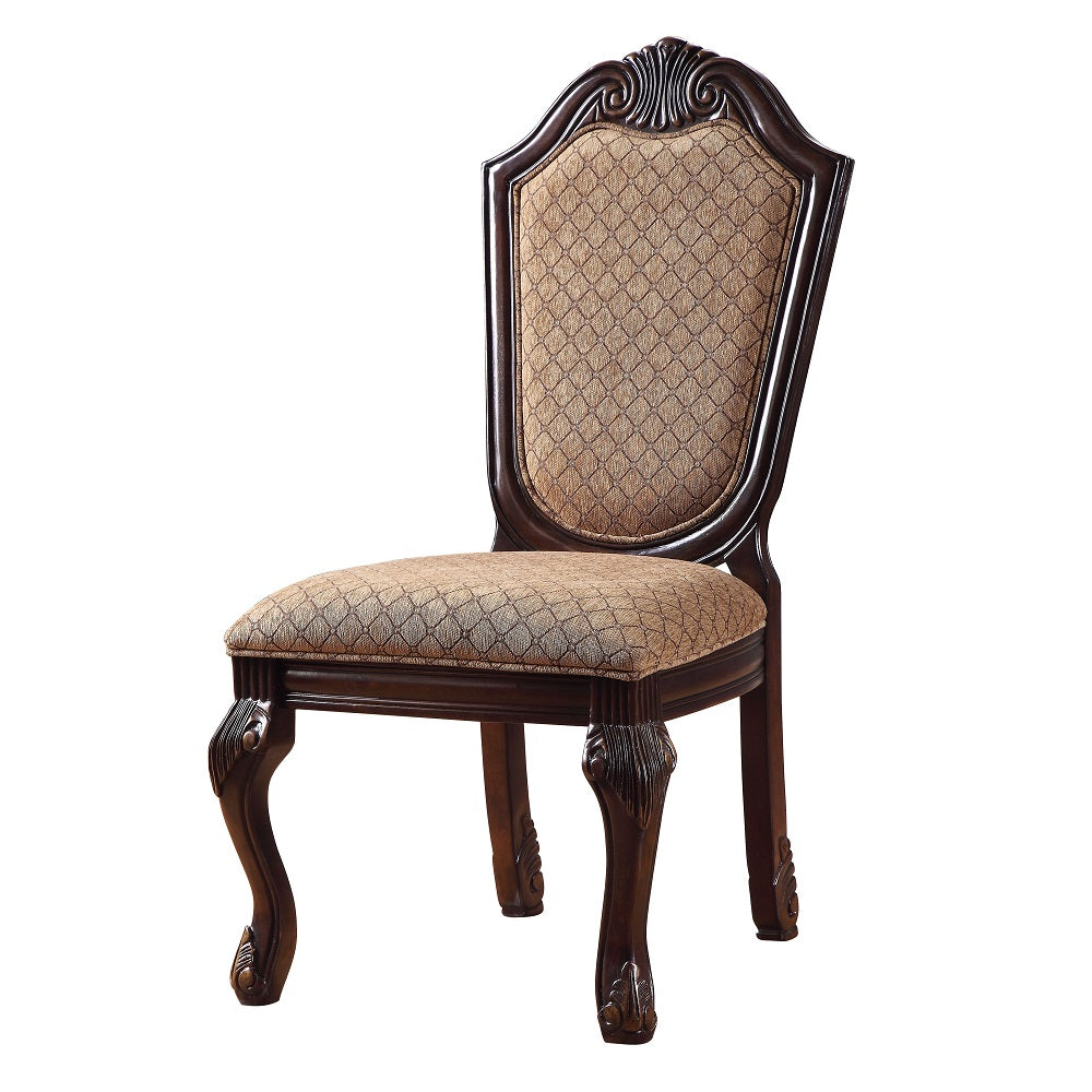 Chateau De Ville Fabric & Espresso Side Chair - Ornate Home