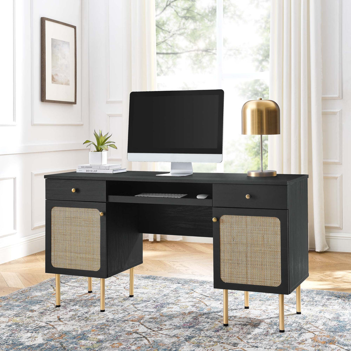 Chaucer Black Office Desk - Ornate Home