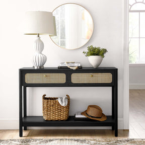 Chaucer Black Wood Entryway Console Table - Ornate Home