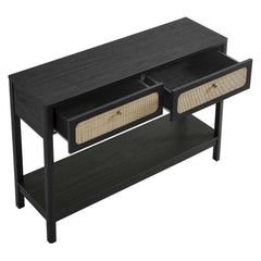 Chaucer Black Wood Entryway Console Table - Ornate Home