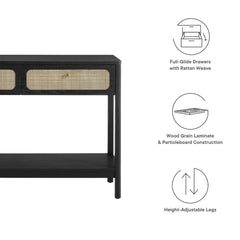 Chaucer Black Wood Entryway Console Table - Ornate Home