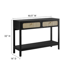 Chaucer Black Wood Entryway Console Table - Ornate Home